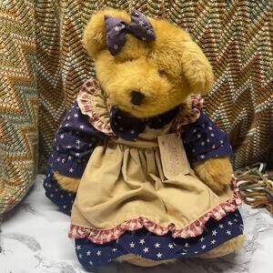 Russ Berrie Amelia Patriotic Bear Plush Bears from the Past Stuffed Animal 14"